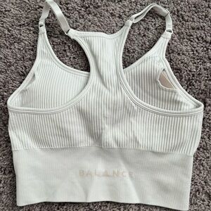 White bra/workout top balance/vitality